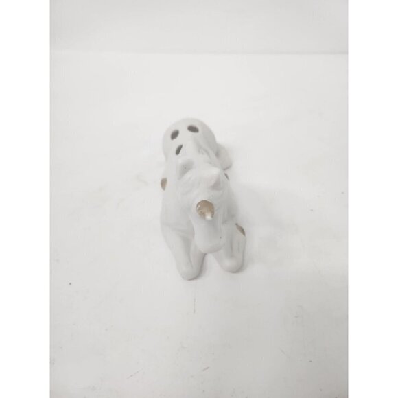 VINTAGE Rainbow Unicorn Figurine Ceramic Sitting Sculpture Matte White Gold - Picture 6 of 9